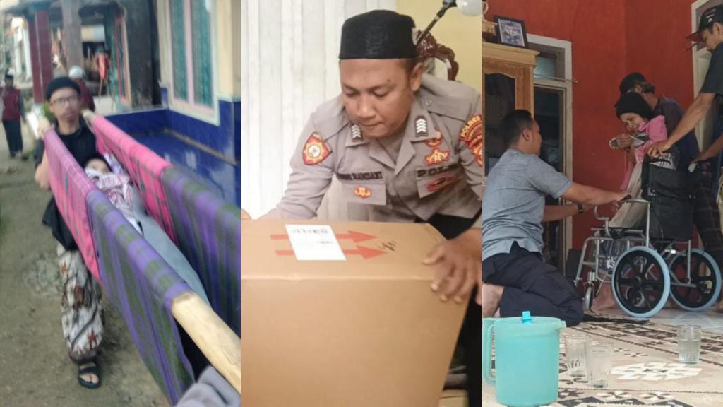 Cerita Pak Bhabin Cublenk Hadirkan Kursi Roda untuk Istri Ustaz di Cineam yang Kerap Ditandu Sarung Awi saat Berobat