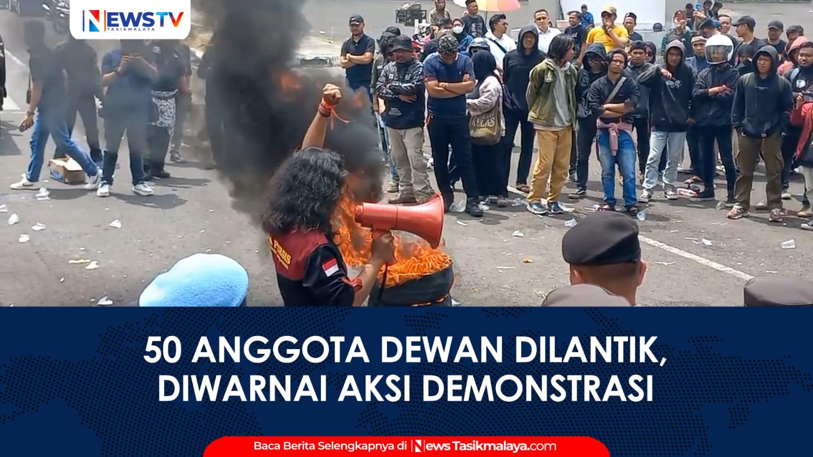 VIDEO: Aksi Unjuk Rasa Warnai Pelantikan Anggota DPRD Kabupaten Tasikmalaya