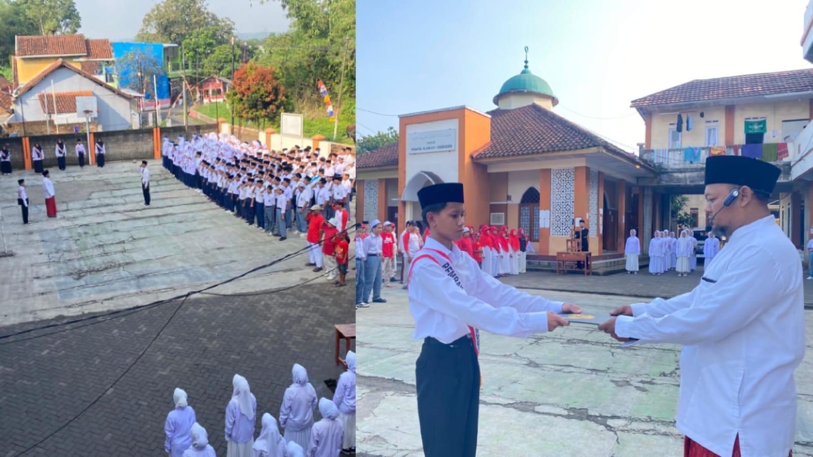 Berlangsung Khidmat! Ratusan Santri Ponpes Hikmatul Uluum As-Syarifuddin Tasikmalaya Ikuti Upacara HUT ke-80 RI