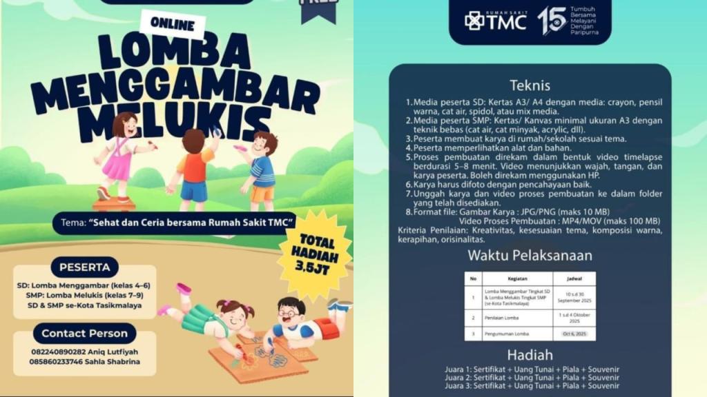 Gaskeun Ikutan! RS TMC Gelar Lomba Menggambar dan Melukis untuk Pelajar Tasikmalaya