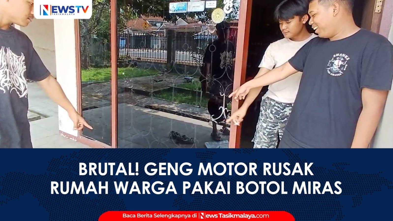 VIDEO: Gerombolan Motor Diduga Rusak Rumah Warga di Mangkubumi Tasikmalaya, Polisi Lakukan Olah TKP