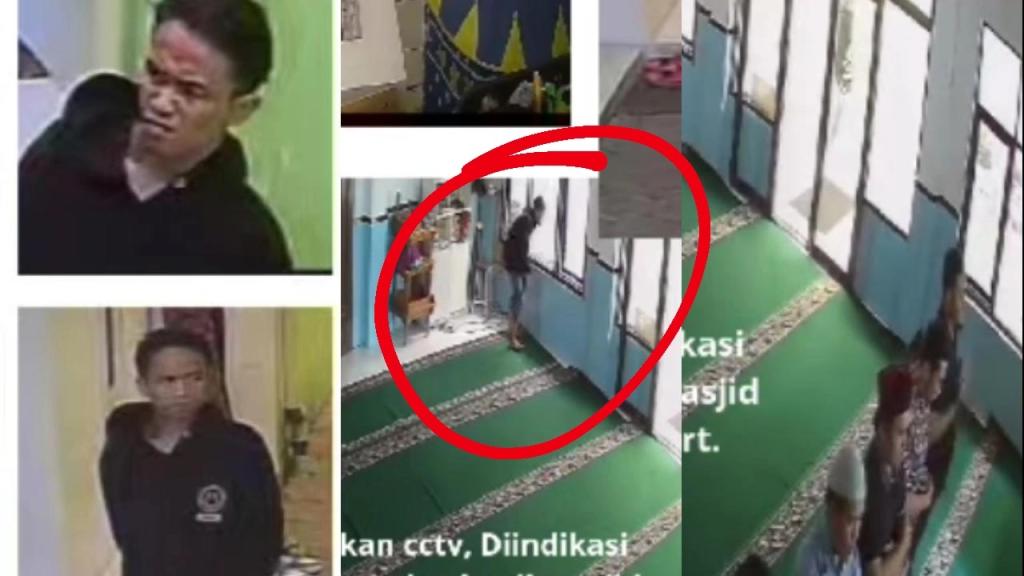 Terekam CCTV, Pemuda Curi HP di Masjid Bani Ismail Pataruman Tasikmalaya saat Salat Berjamaah