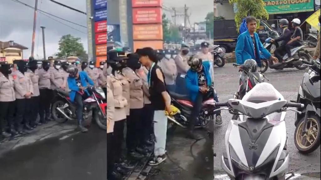 Viral! Pengendara Motor Geber Knalpot Bising dan Bentak Barisan Polwan di Mapolres Tasikmalaya Kota