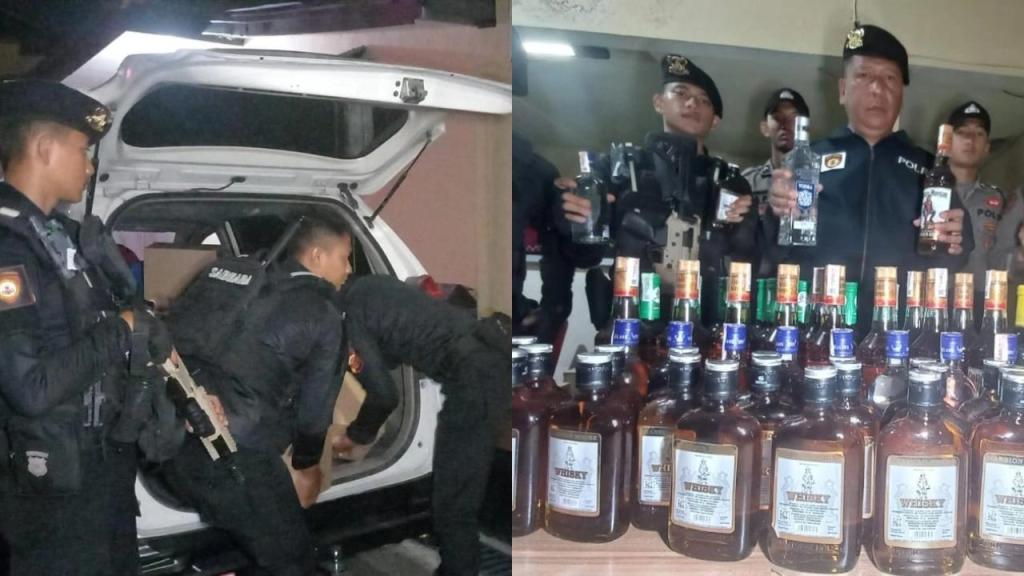 Minibus Bawa Ratusan Botol Miras Dihentikan Tim Maung Galunggung Polres Tasikmalaya Kota