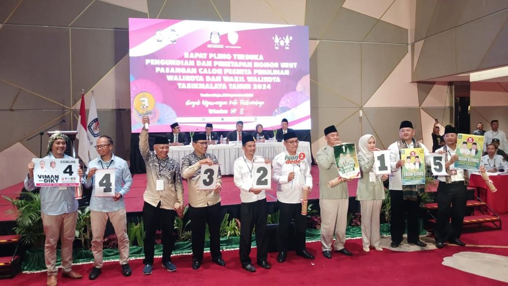 Inilah Daftar Nomor Urut Paslon Cawalkot dan Cawawalkot Tasikmalaya di Pilkada 2024