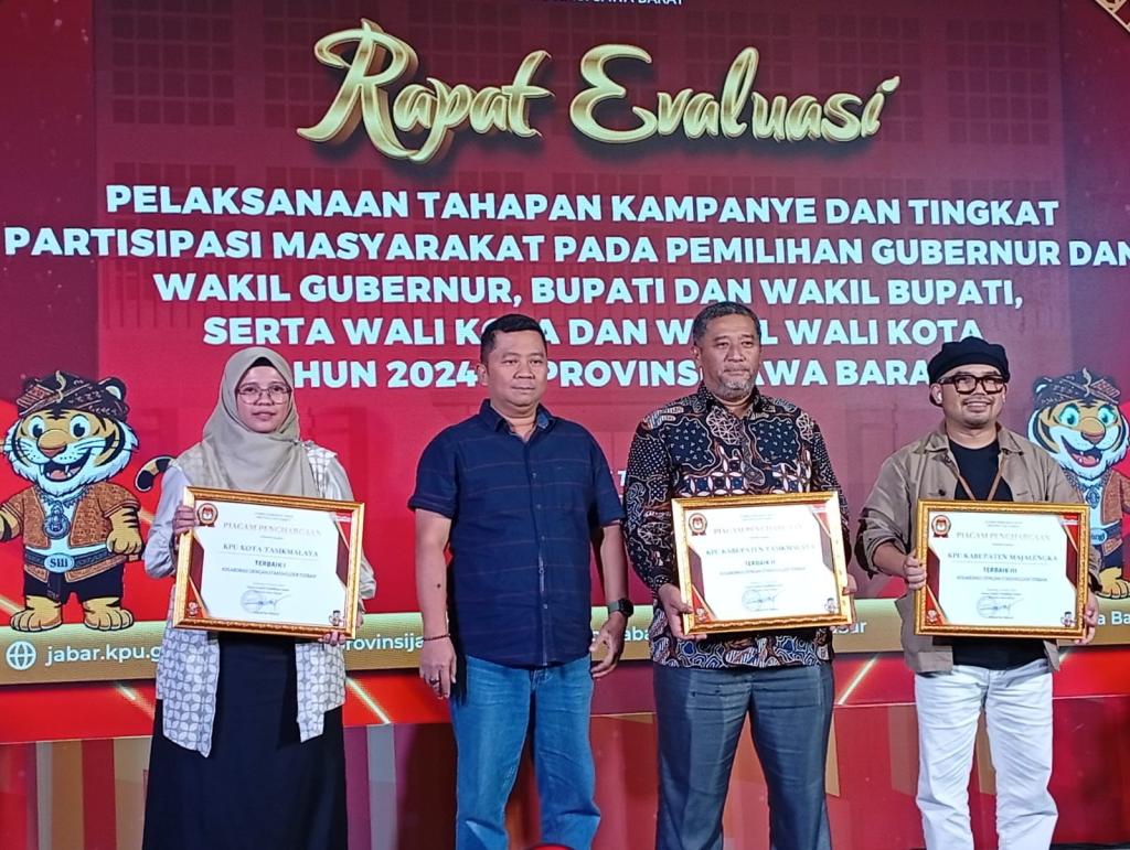 KPU Kota Tasikmalaya Raih 2 Penghargaan Bergengsi dalam Penyelenggaraan Pilkada 2024