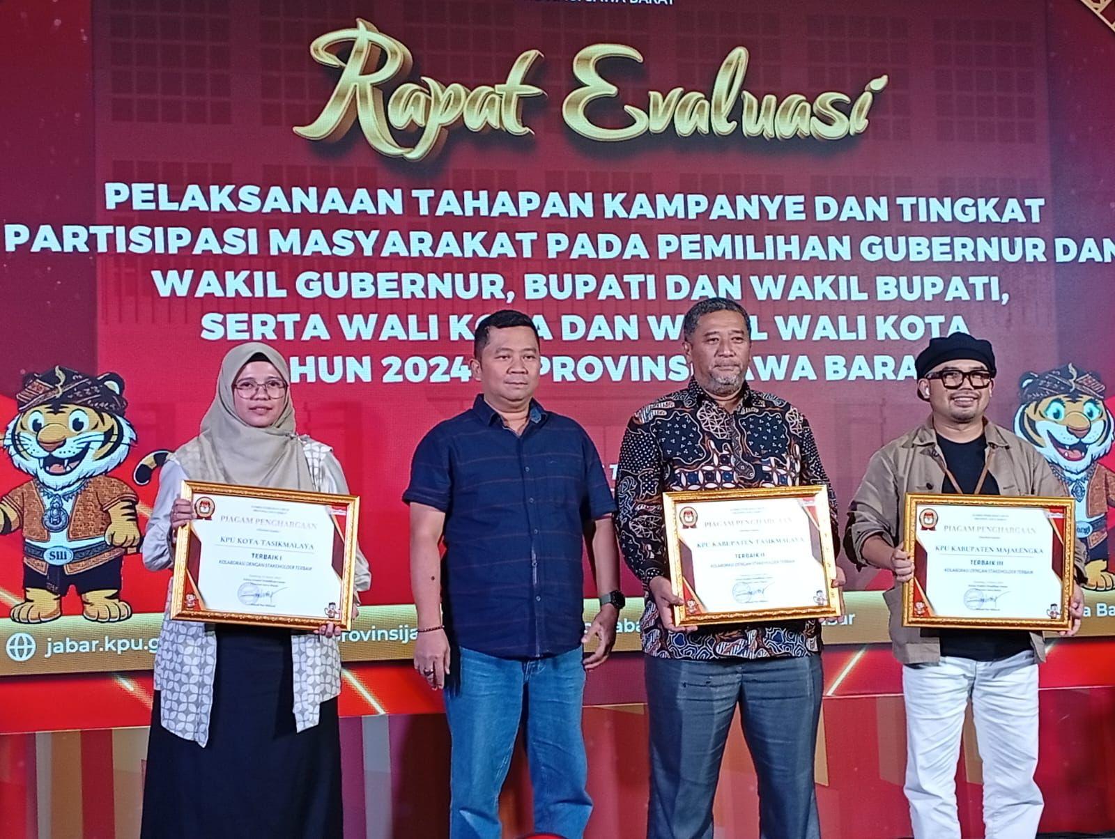 KPU Kota Tasikmalaya Raih 2 Penghargaan Bergengsi dalam Penyelenggaraan Pilkada 2024