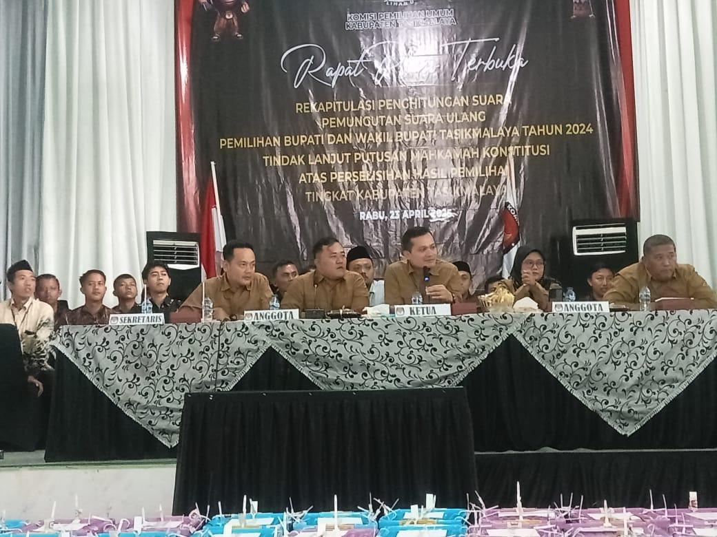 KPU Kabupaten Tasikmalaya Kebut Rekapitulasi PSU, Target Rampung Hari Ini