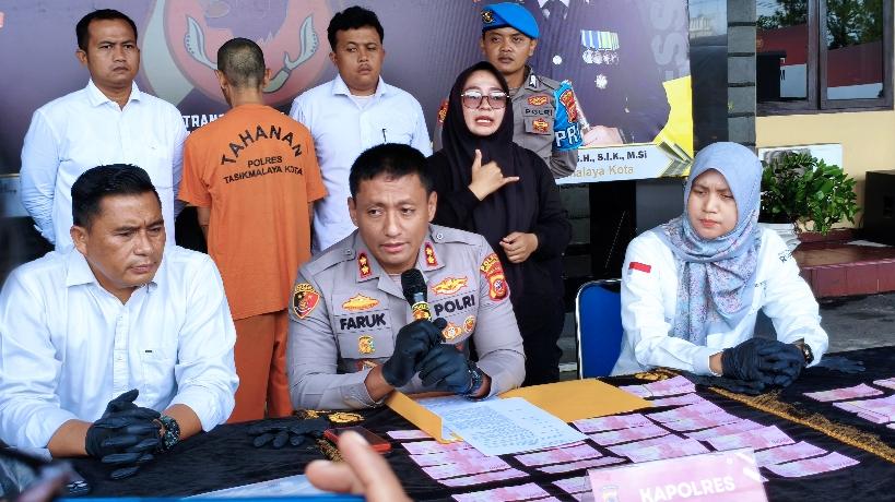 Polres Tasikmalaya Kota Gagalkan Peredaran Uang Palsu di Indihiang, Satu Tersangka Diamankan