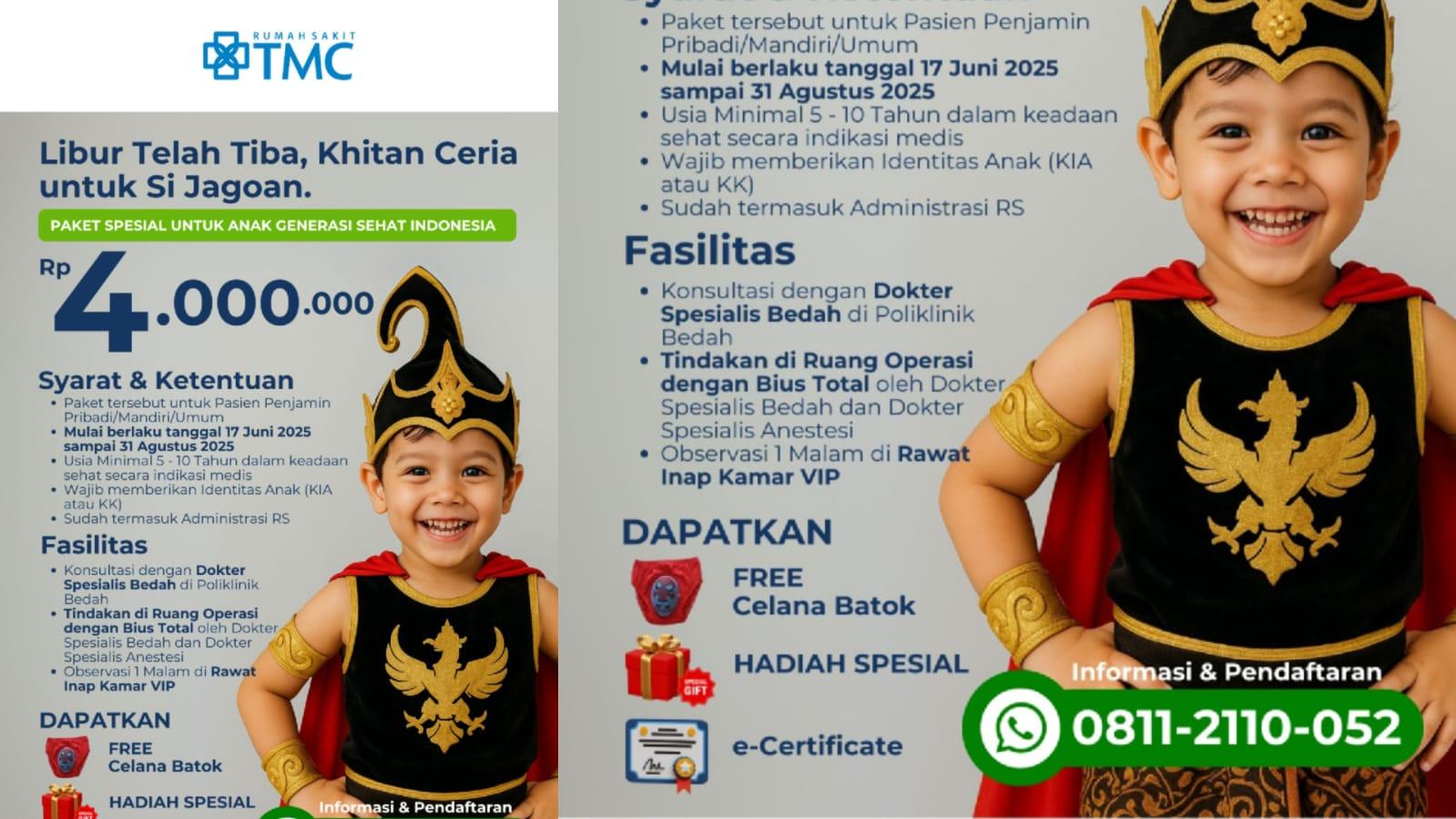 RS TMC Tasikmalaya Hadirkan Paket Khitan Spesial untuk Anak Generasi Sehat Indonesia