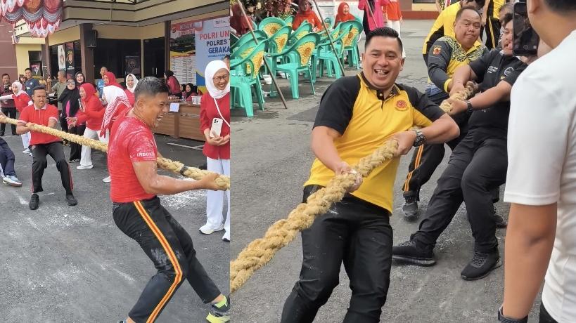 Meriah! Polres Tasikmalaya Kota dan Bhayangkari Gelar Lomba Tradisional Rayakan HUT ke-80 RI