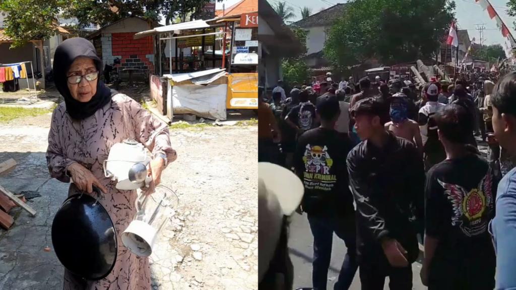 Seorang Nenek Alami Luka di Pinggang saat Perang Batu pada Karnaval HUT ke-80 RI di Indihiang Tasikmalaya