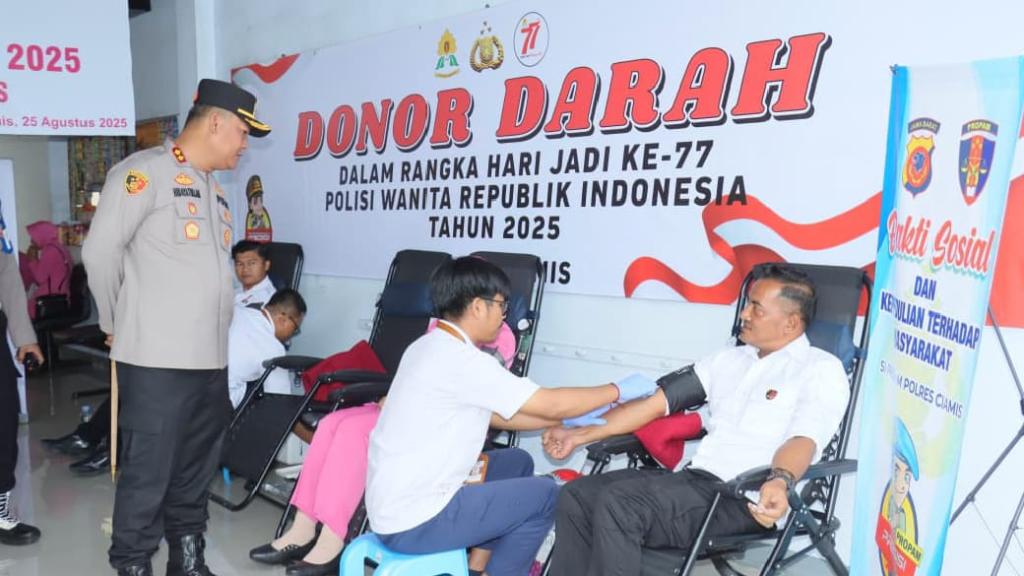 HUT ke-77 Polwan, Polres Ciamis Gelar Donor Darah: 48 Kantong Terkumpul