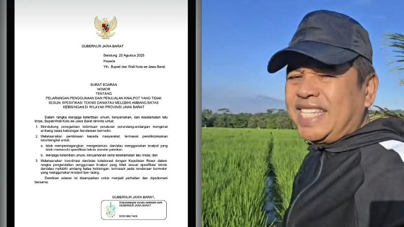 Dedi Mulyadi Keluarkan Surat Edaran Larangan Knalpot Brong di Jawa Barat