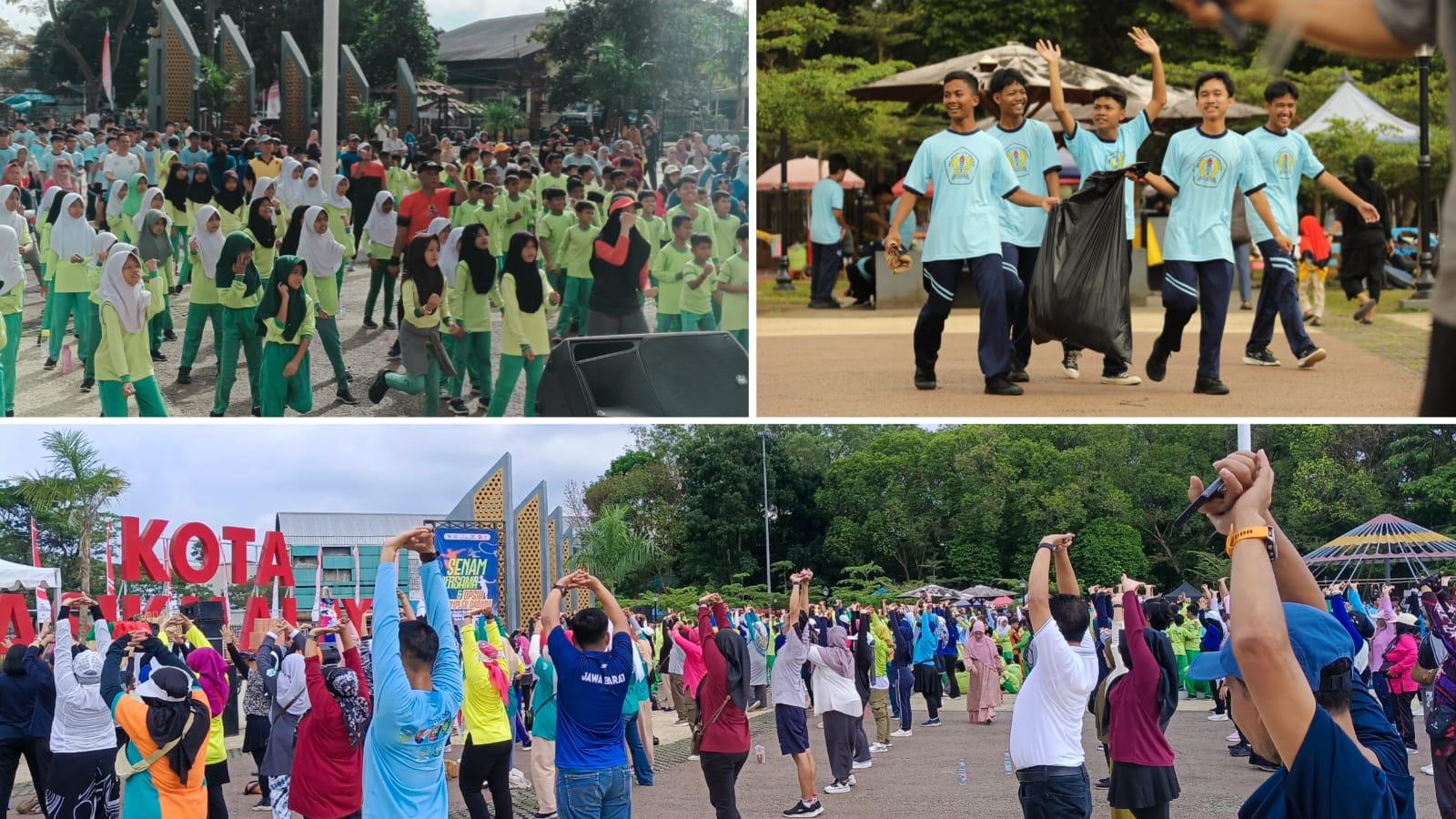 Haornas 2025, Ratusan Warga dan Pelajar di Tasikmalaya Meriahkan Senam Bersama dan Opsih Alun-Alun Dadaha