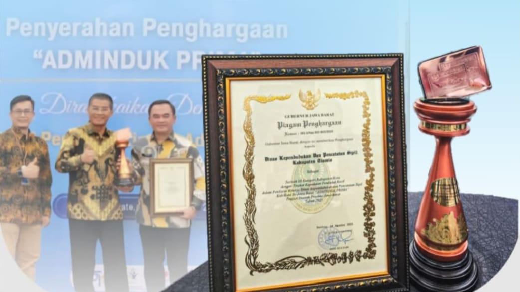 Disdukcapil Ciamis Raih Penghargaan Adminduk Prima 2025, Inovasi “PASTI MANIS” Jadi Andalan Layanan Publik Digital