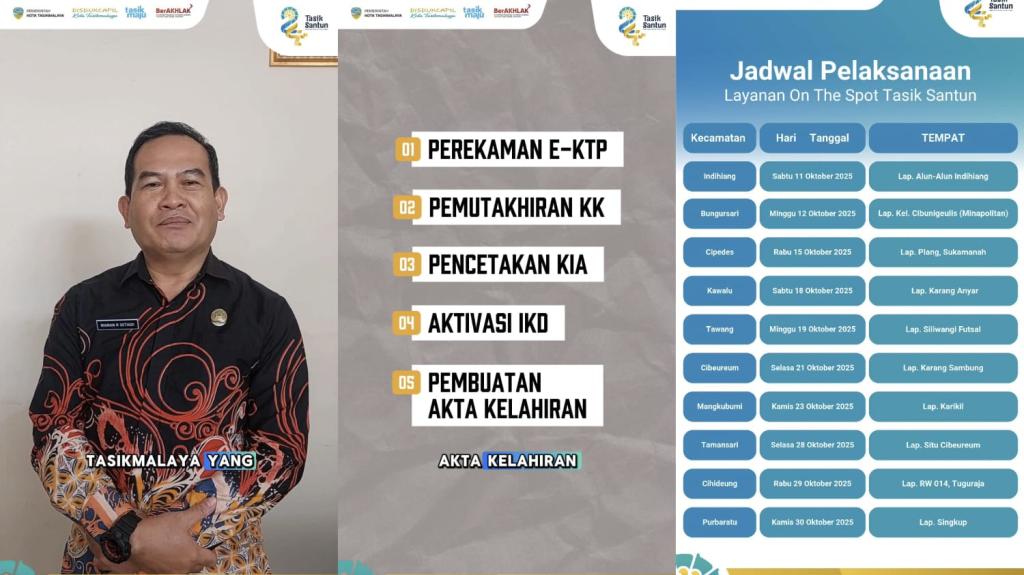 Rayakan HUT ke-24, Disdukcapil Kota Tasikmalaya Hadirkan Layanan “On The Spot” untuk Warga, ini Jadwal dan Lokasinya!