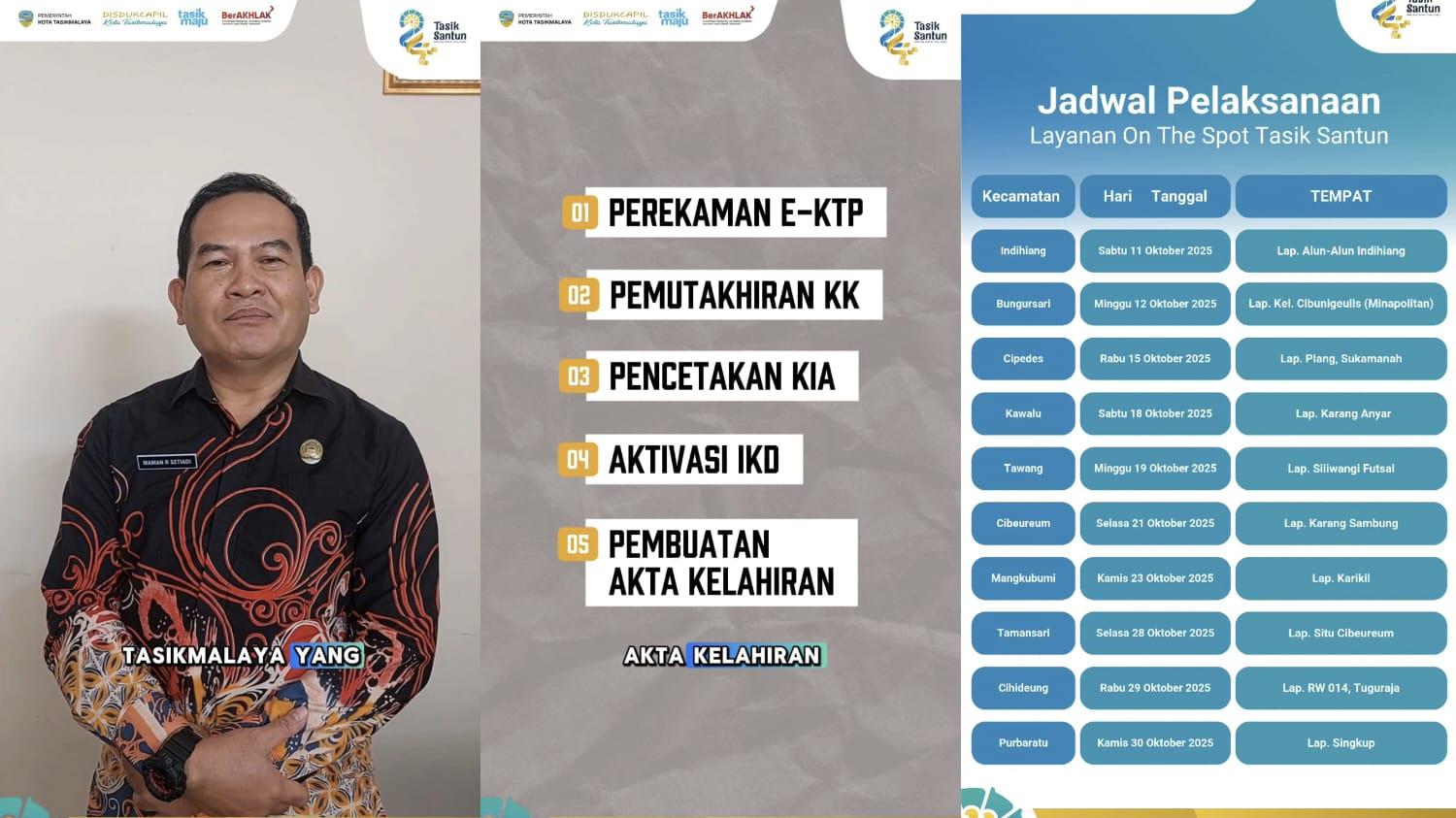 Rayakan HUT ke-24, Disdukcapil Kota Tasikmalaya Hadirkan Layanan “On The Spot” untuk Warga, ini Jadwal dan Lokasinya!