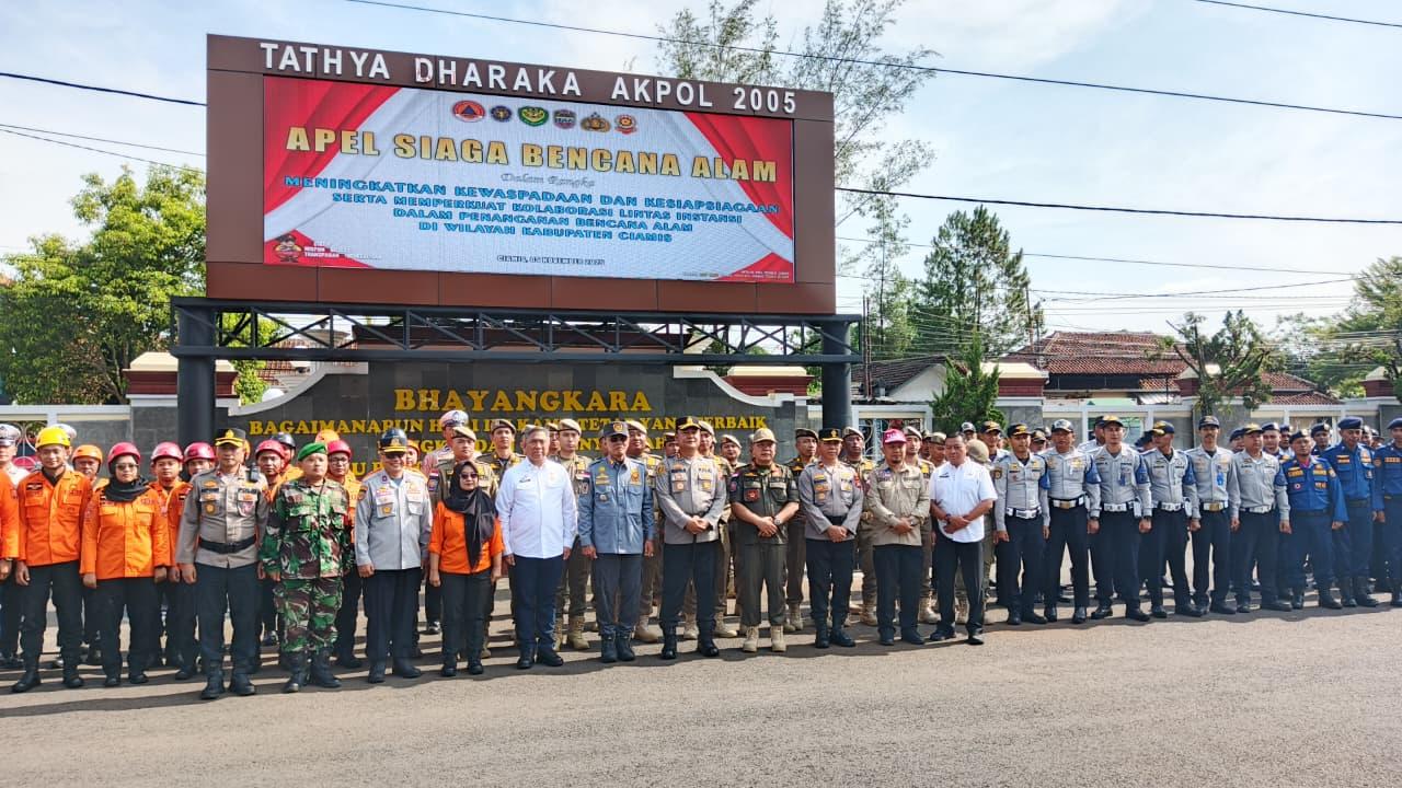 Apel Siaga Bencana di Ciamis, Kapolres dan Bupati Ingatkan Warga Waspada Cuaca Ekstrem