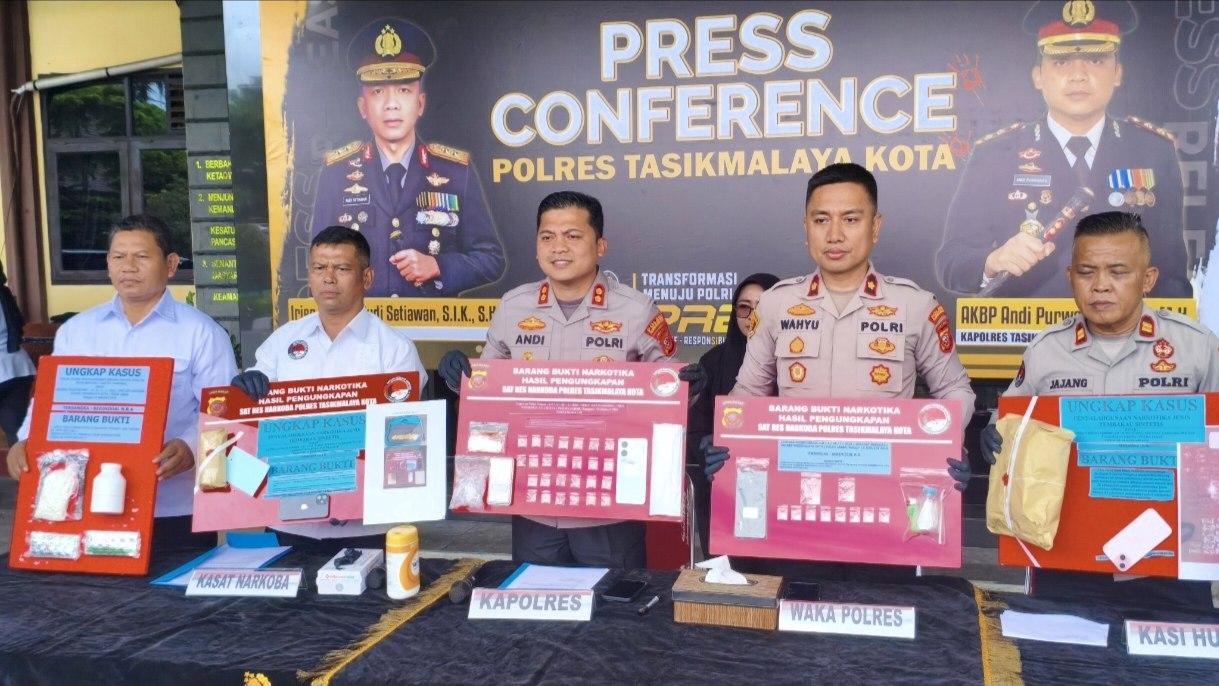 Satresnarkoba Polres Tasikmalaya Kota Ungkap 5 Kasus Narkoba Selama Januari 2026, 5 Tersangka Diamankan