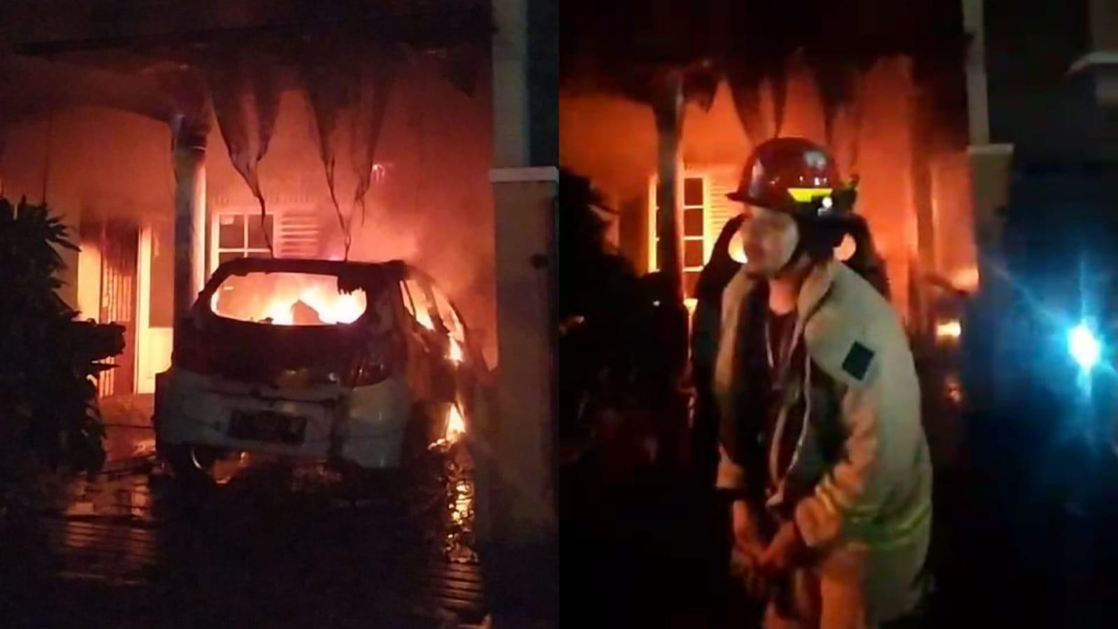 Mobil Toyota Agya Terbakar di Garasi Rumah Warga Perum Batara Indah Tasikmalaya