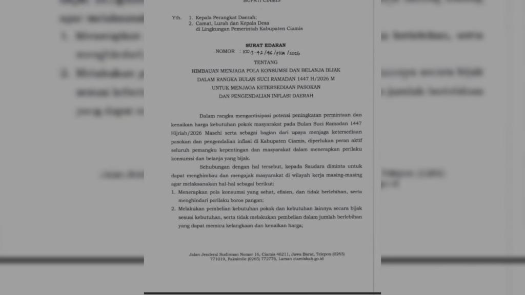 Disbudpora Ciamis Dukung Edaran Bupati Soal Belanja Bijak Selama Ramadan