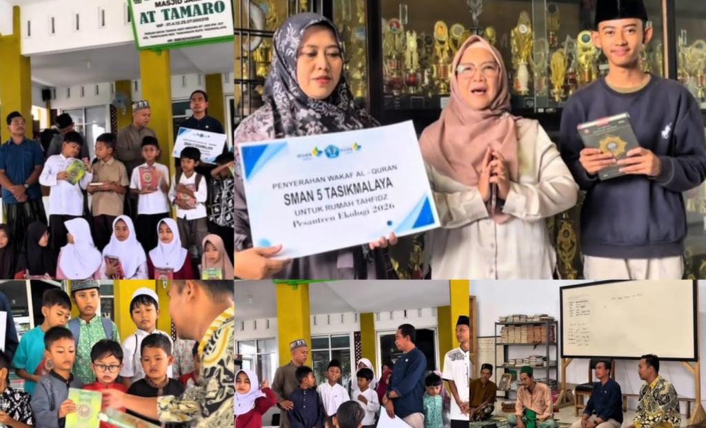 Integrasikan Iman dan Lingkungan, SMA Negeri 5 Tasikmalaya Salurkan 350 Mushaf dalam Program Wakaf Alquran