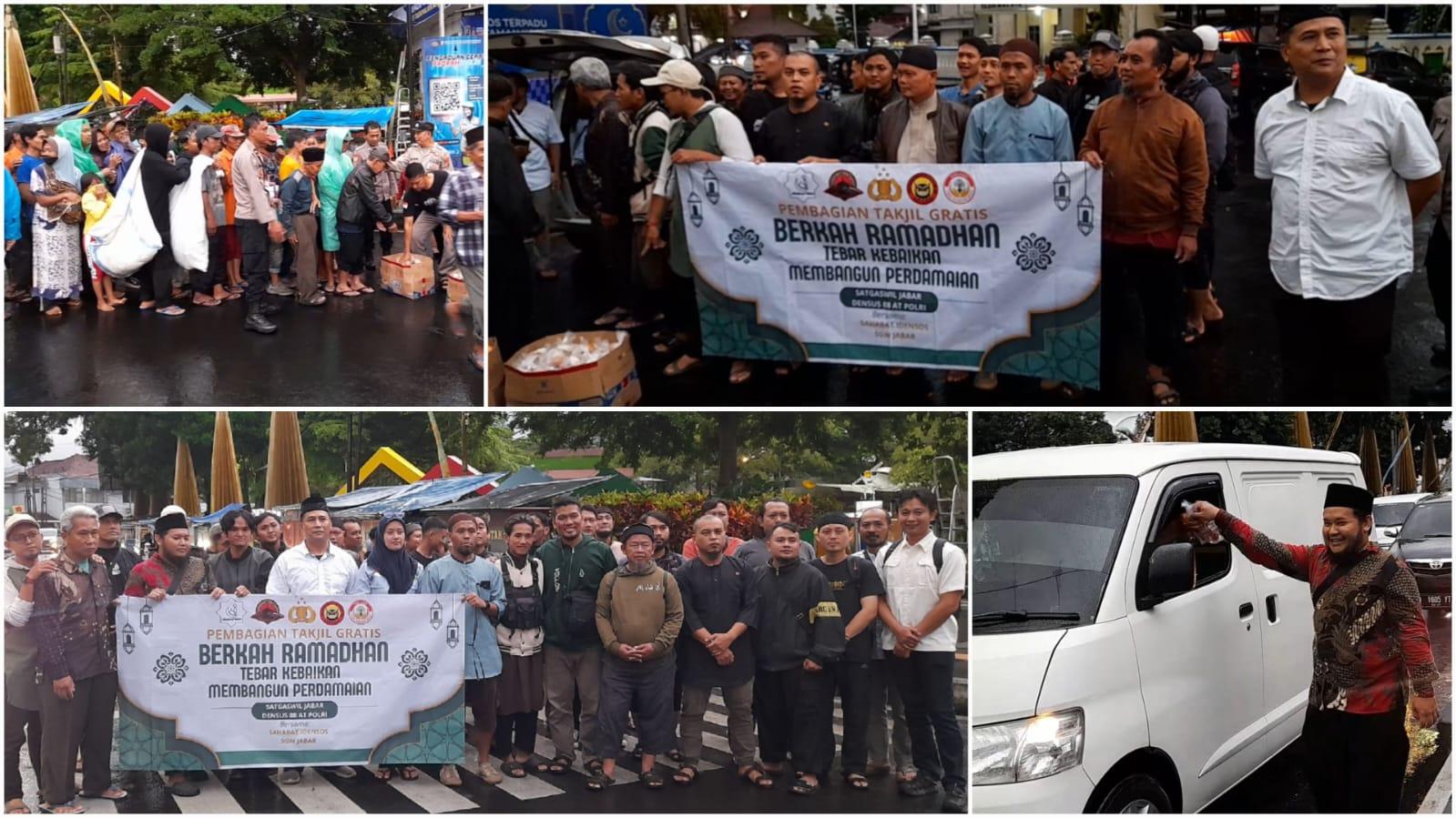 Wujud Kedamaian, Satgaswil Jabar Densus 88 dan Eks Napiter Bagikan Takjil Gratis di Depan Masjid Agung Kota Tasikmalaya