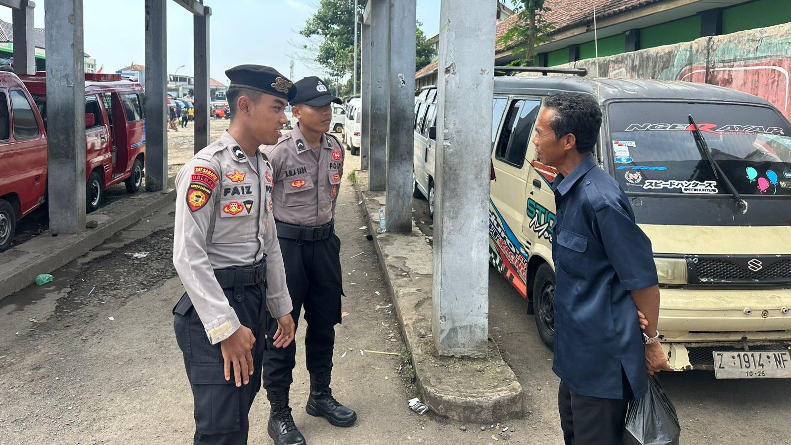 Jelang Akhir Masa Liburan, Satsamapta Polres Tasikmalaya Intensifkan Patroli di Terminal Singaparna