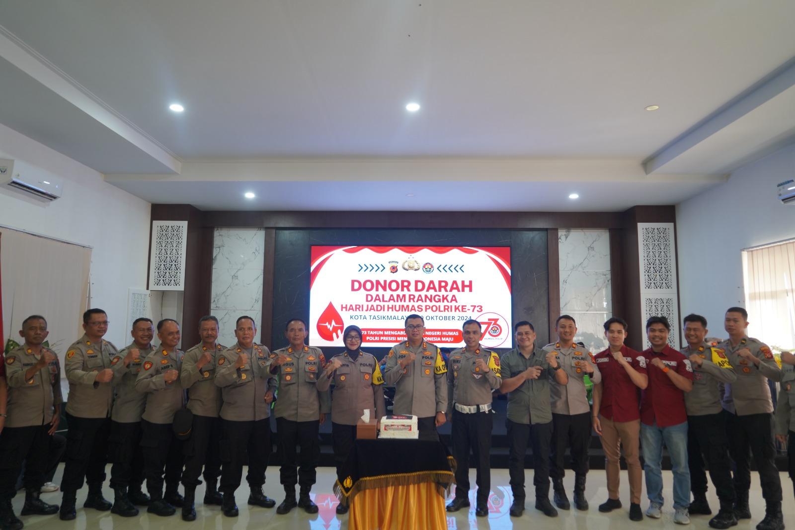 Jelang Hari Jadi ke-73 Humas Polri, Polres Tasikmalaya Kota Gelar Donor Darah