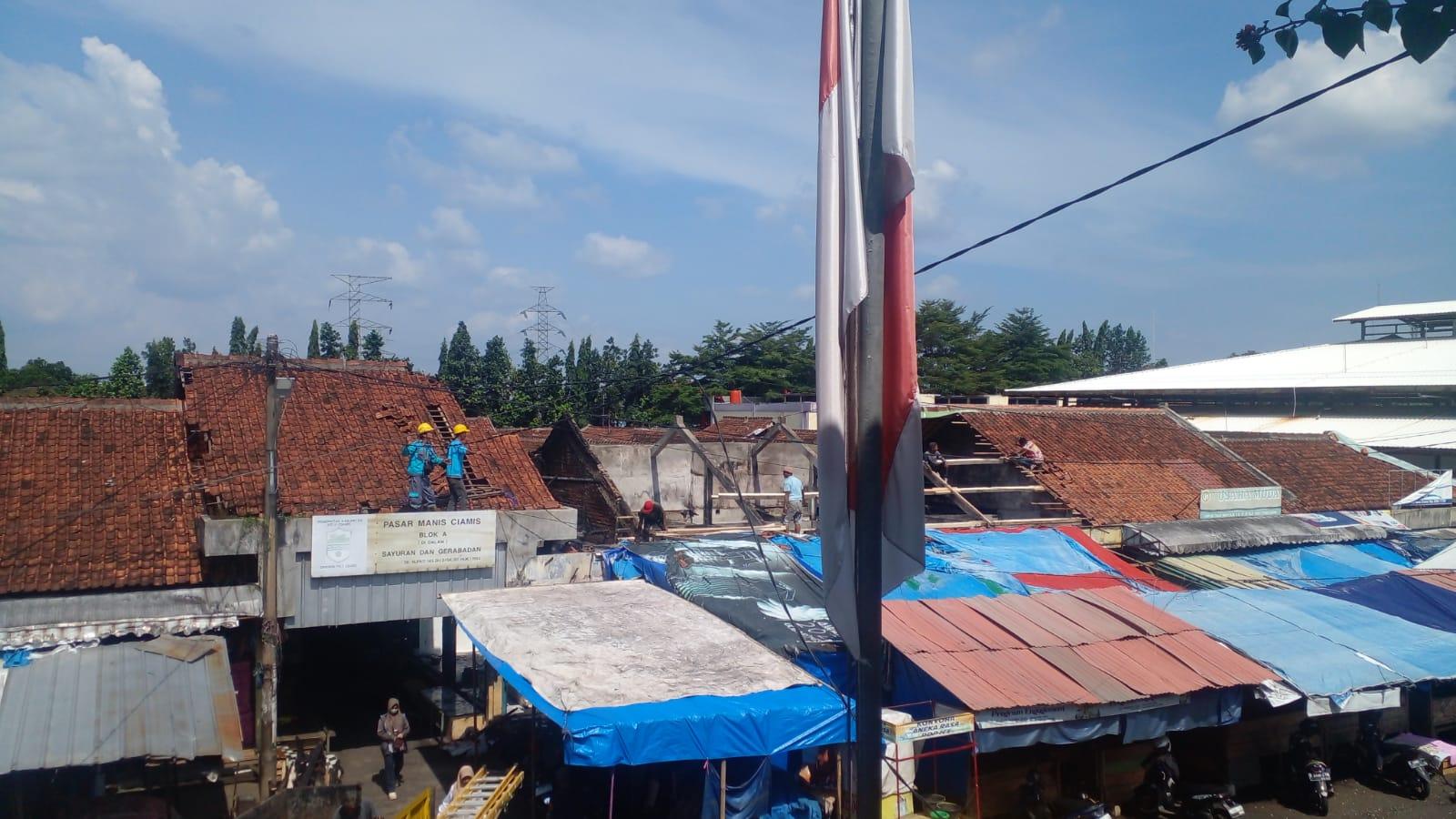 Kebakaran Pasar Manis Ciamis, 17 Kios Mulai Dibangun Kembali, Ditargetkan Rampung Sebelum Lebaran