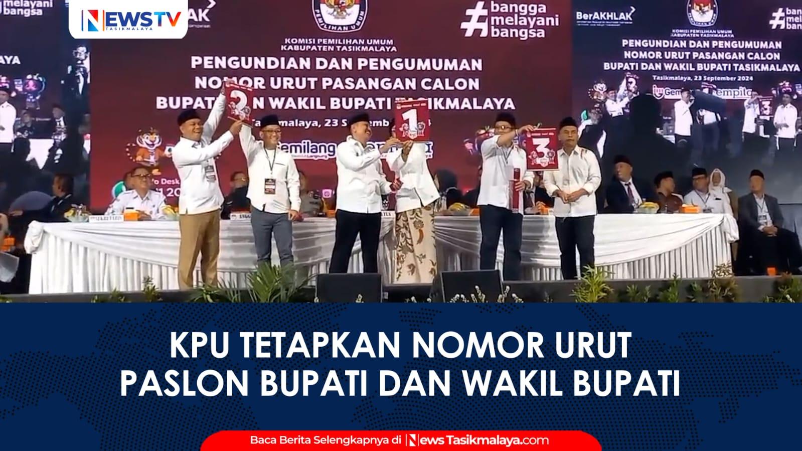 VIDEO: KPU Kabupaten Tasikmalaya Tetapkan Nomor Urut Paslon Bupati dan Wakil Bupati