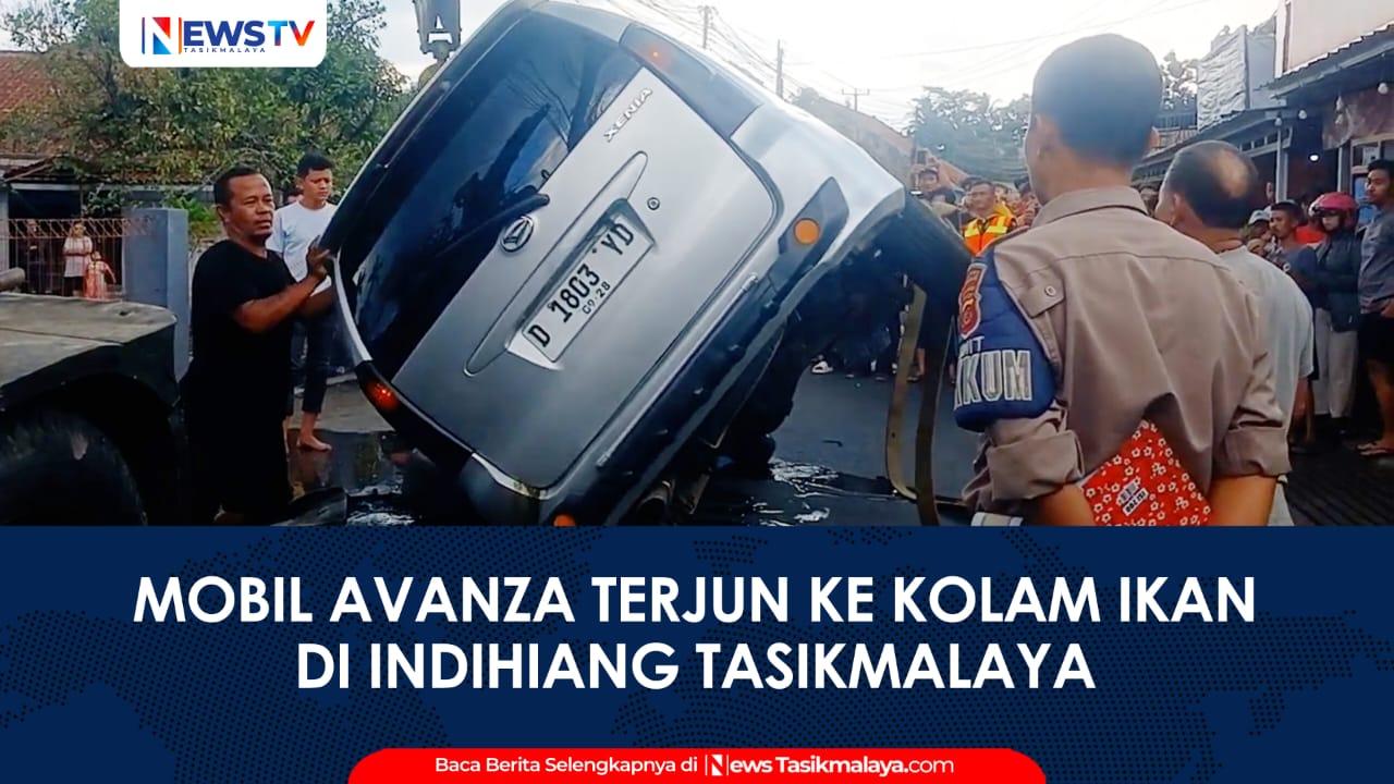VIDEO: Minibus Terjun ke Kolam dan Terbalik di Indihiang Tasikmalaya
