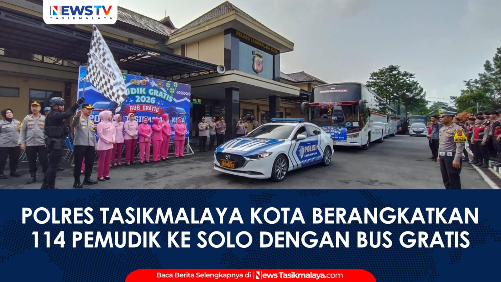VIDEO: Mudik Gratis 2026 Polres Tasikmalaya Kota, 114 Pemudik Diberangkatkan ke Solo dengan Bus