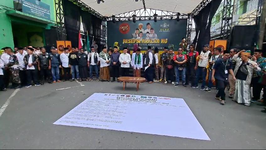 NU Deklarasi Tolak Geng Motor dalam Harlah ke-102 di Tasikmalaya