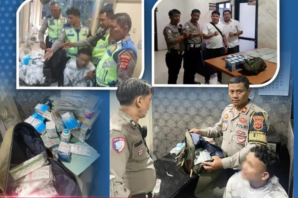 Patroli Satlantas Polresta Bogor Kota Gagalkan Peredaran Ribuan Butir Obat Terlarang