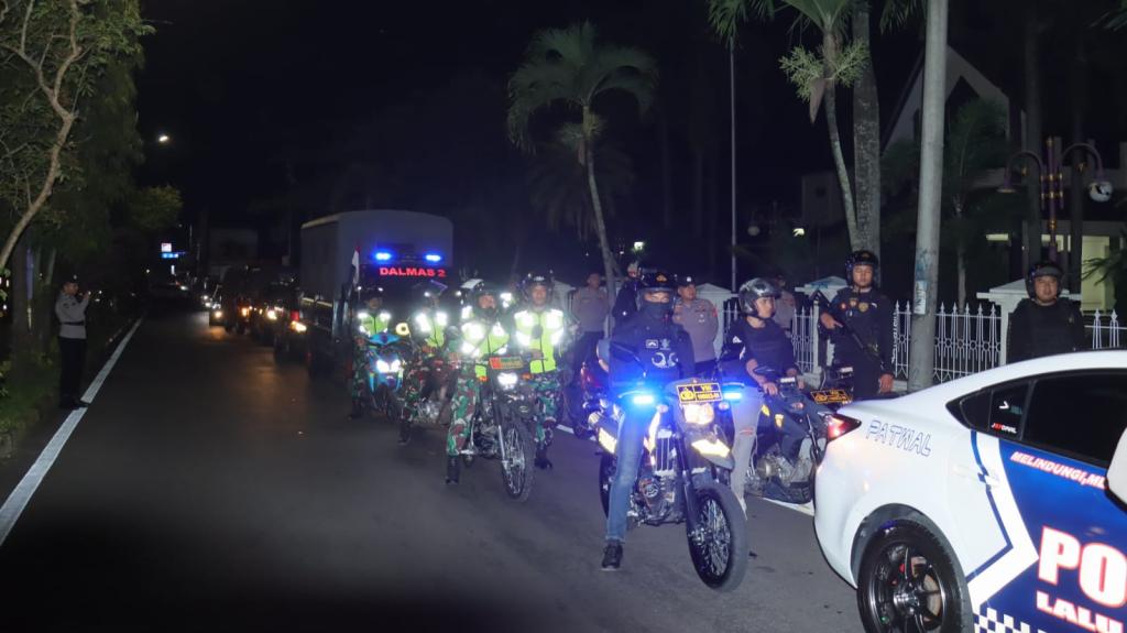 Patroli Skala Besar Polres Ciamis Jaga Kondusivitas Malam Akhir Pekan