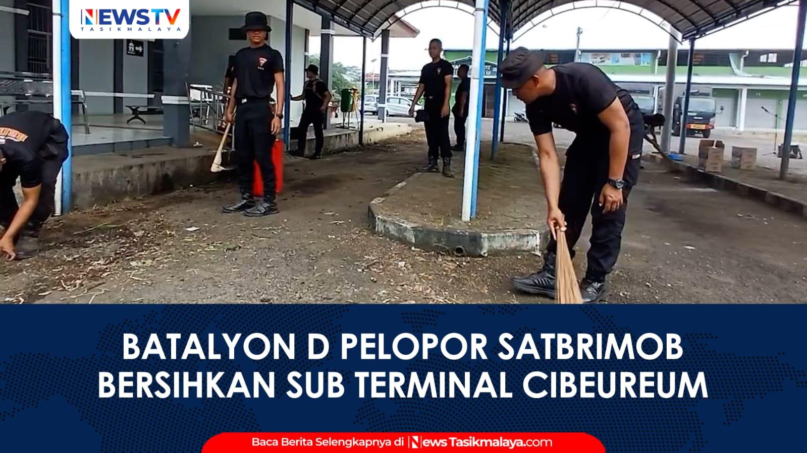 VIDEO: Peduli Lingkungan, Batalyon D Pelopor Satbrimob Polda Jabar Bersihkan Sub Terminal Cibeureum Tasikmalaya