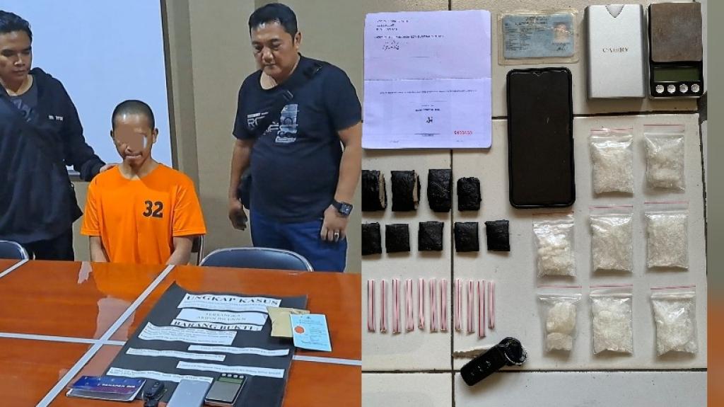 Satnarkoba Polres Tasikmalaya Kota Ringkus Pengedar Sabu, BB Hampir Satu Ons