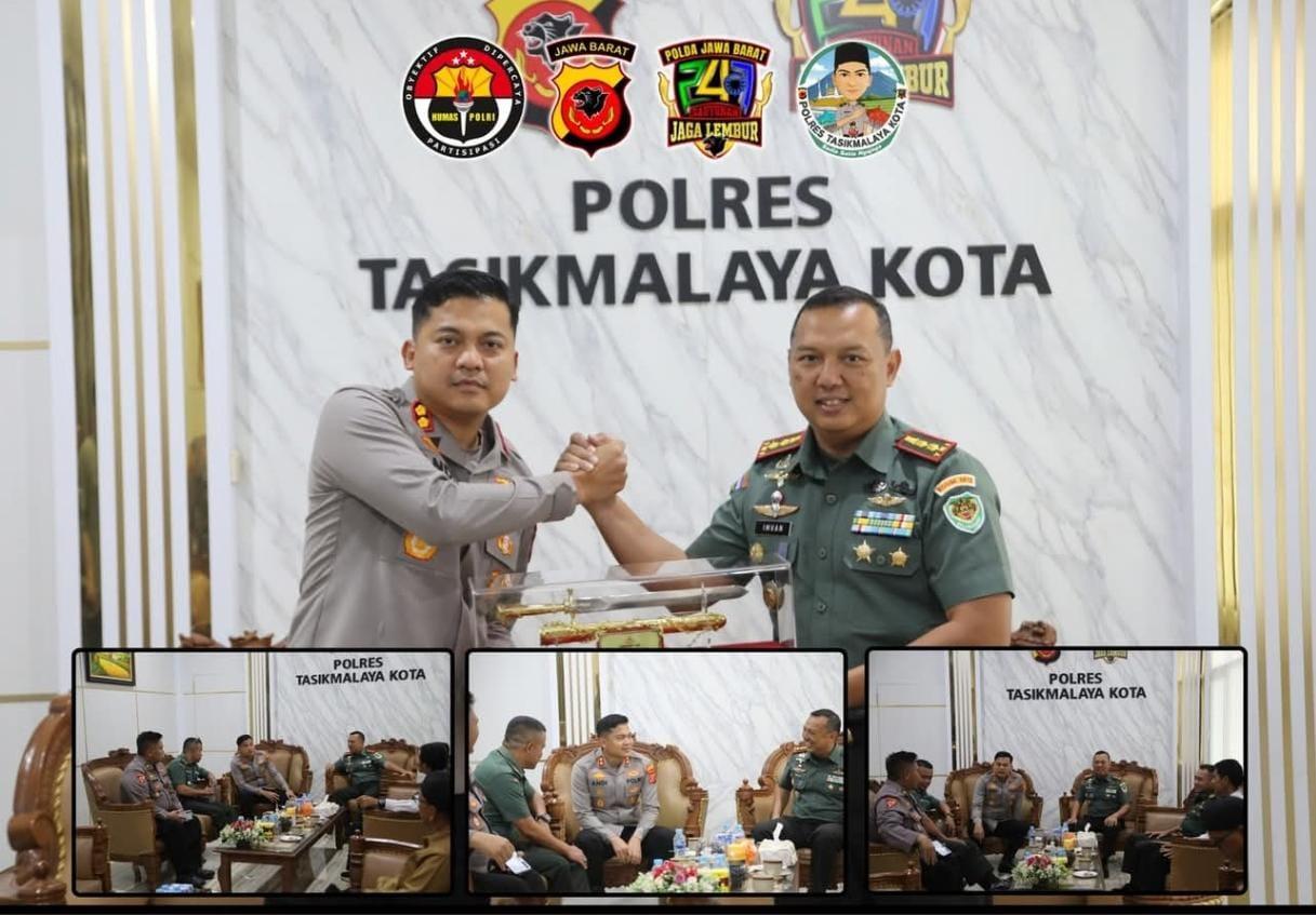 Perkuat Sinergitas TNI–Polri, Kapolres Tasikmalaya Kota Terima Kunjungan Silaturahmi Dandim 0612 Tasikmalaya