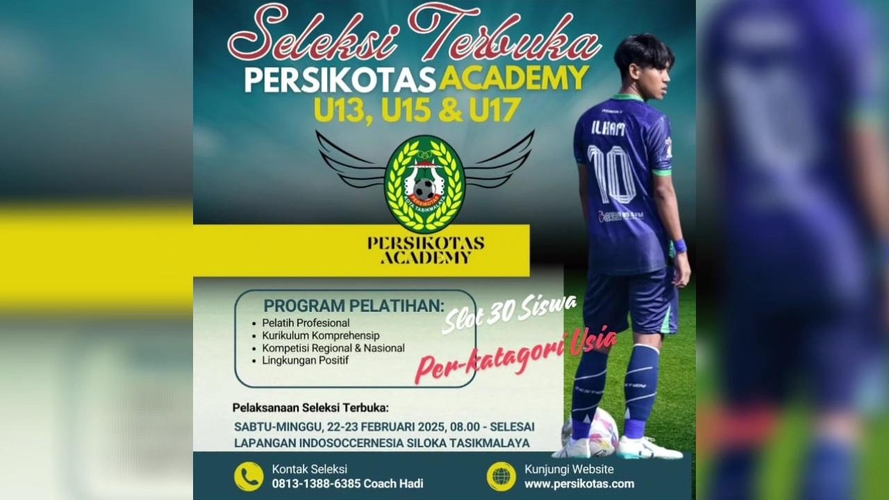 Persikotas Academy Buka Seleksi Pemain Muda, Siapkan Talenta untuk Kompetisi Nasional