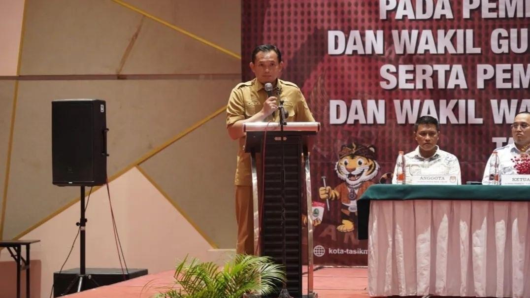 Pj Wali Kota Tasikmalaya Cheka Virgowansyah Hadiri Rakor Persiapan Pengelolaan Logistik Pilgub dan Pilwalkot 2024