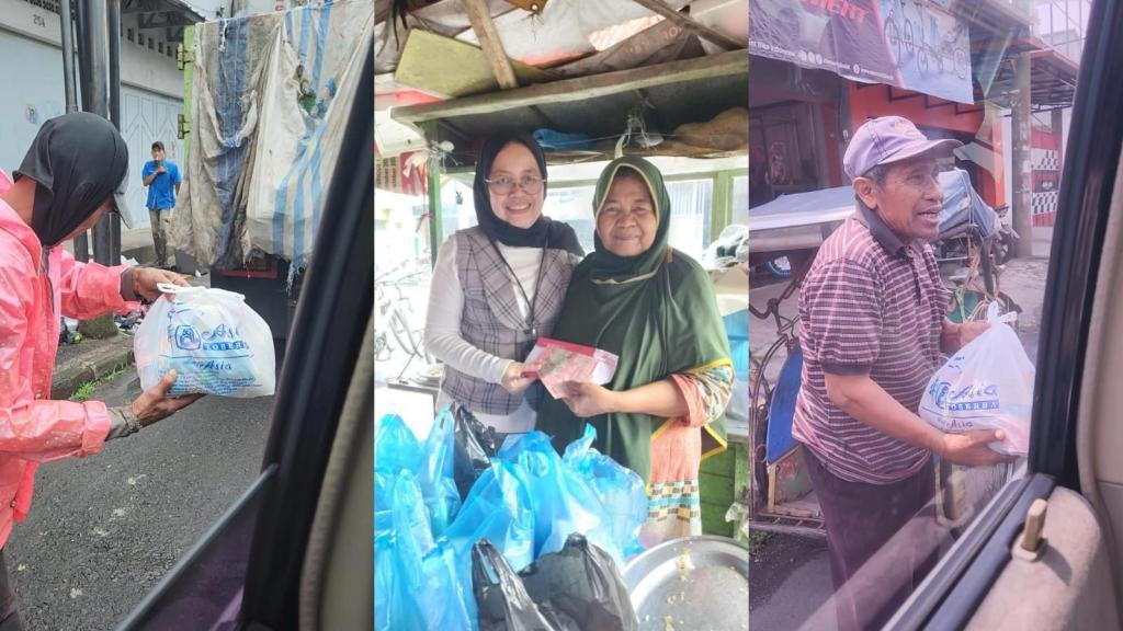 Plaza Asia Tasikmalaya  Borong Warung Nasi dan Bagikan 100 Paket Sembako untuk Masyarakat yang Membutuhkan