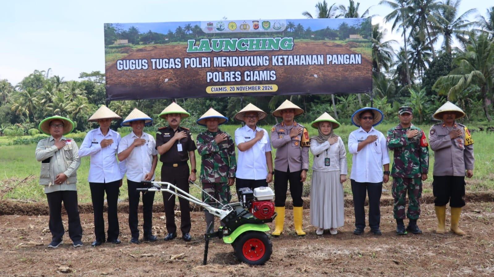 Polres Ciamis Dukung Program Ketahanan Pangan Nasional, Ubah Lahan Tidur Jadi Produktif