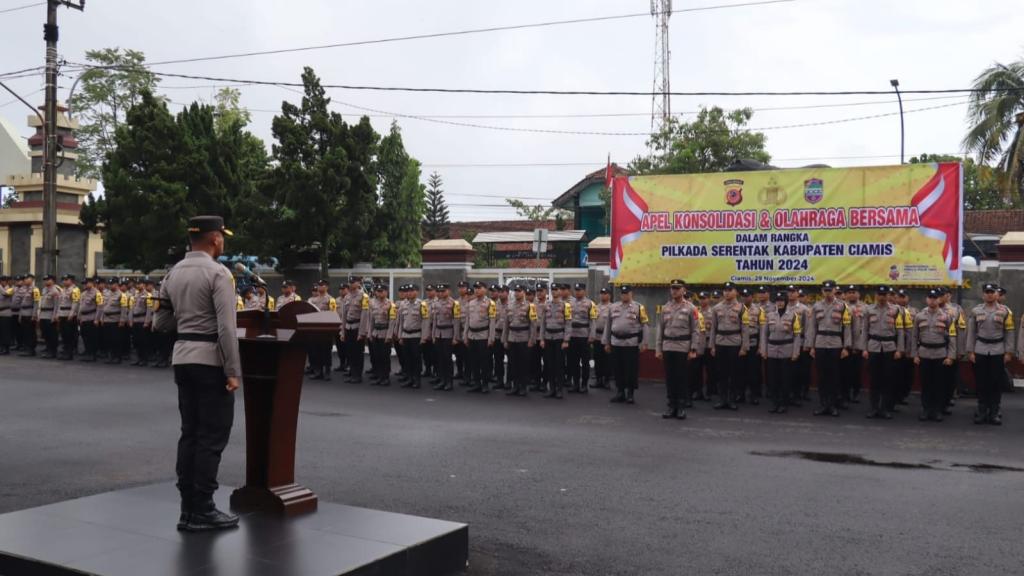 Polres Ciamis Gelar Apel Konsolidasi Pascapemungutan Suara Pilkada 2024
