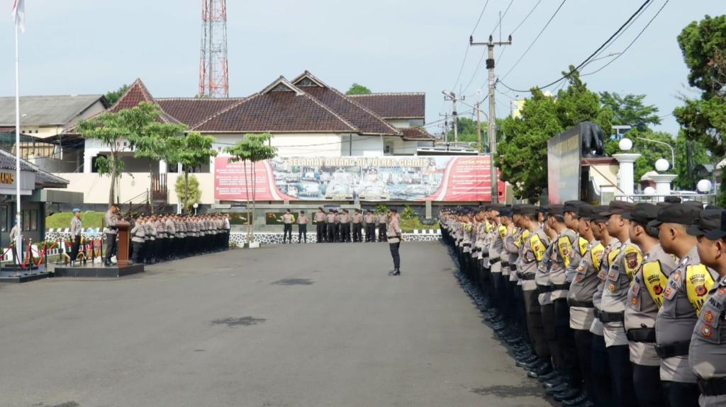 Polres Ciamis Gelar Apel Pergeseran Pasukan untuk Pengamanan Pilkada 2024