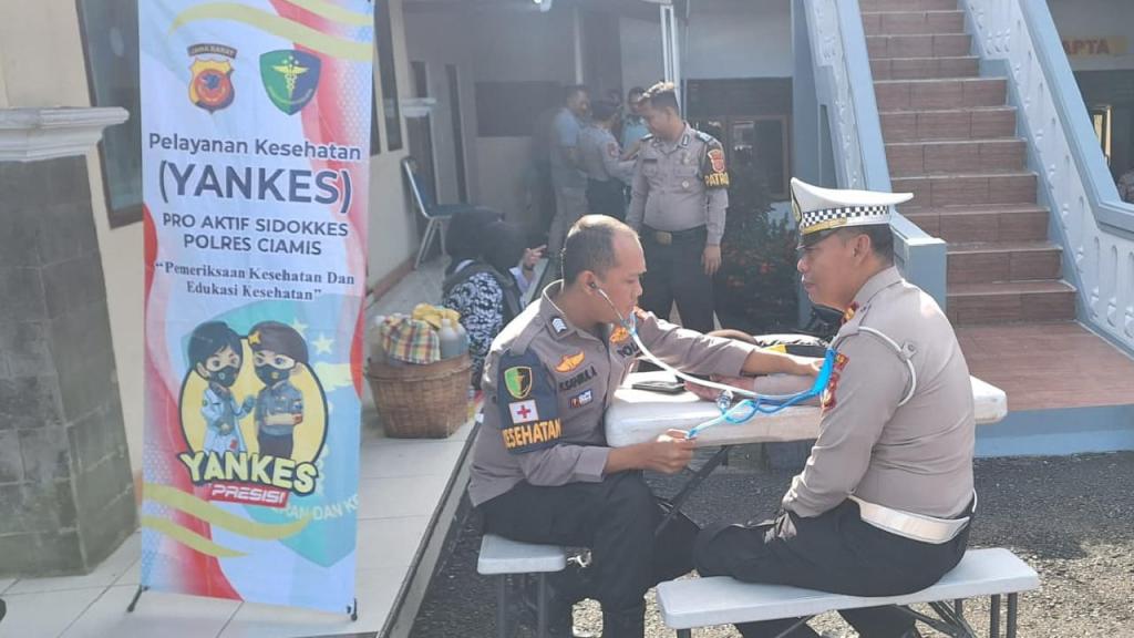 Polres Ciamis Lakukan Yankes Pro Aktif untuk Jaga Kebugaran Personel