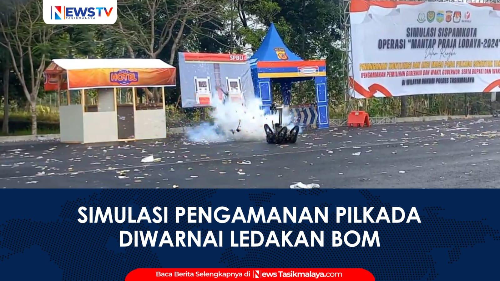 VIDEO: Polres Tasikmalaya Gelar Simulasi Sispam Kota untuk Pengamanan Pilkada 2024