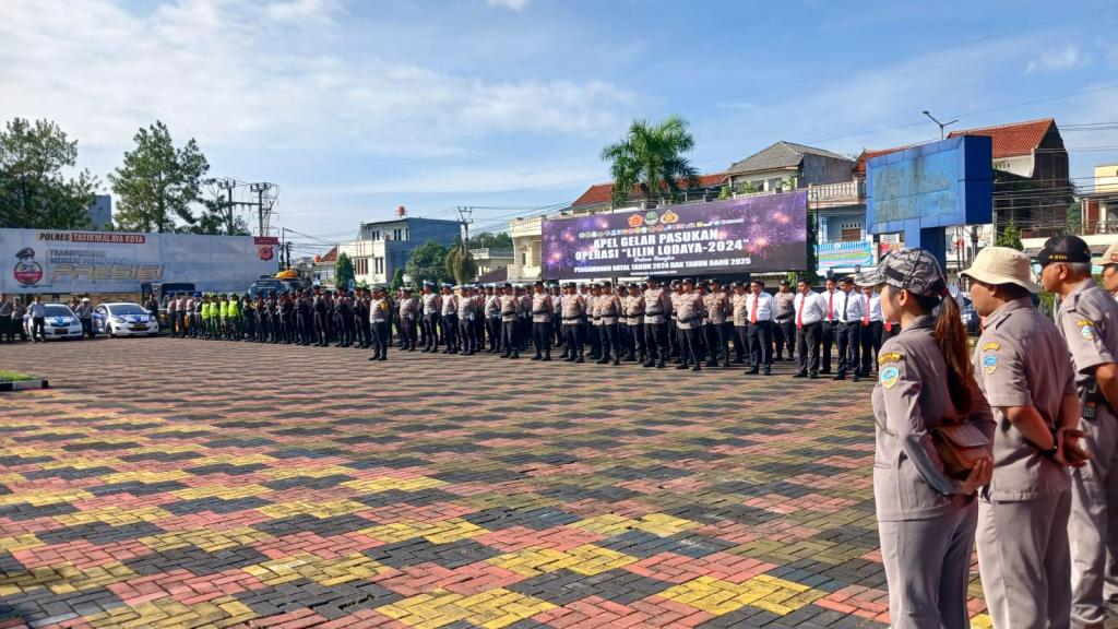 Polres Tasikmalaya Kota Gelar Apel Pasukan Operasi Lilin Lodaya 2024, Ratusan Personel Gabungan Siap Amankan Nataru