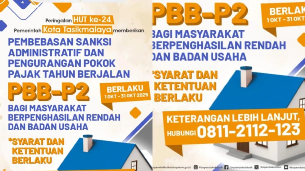 Spesial HUT ke-24, Pemkot Tasikmalaya Ringankan Beban Pajak Warga